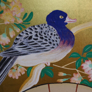 20th Century Japanese Screen, Birds and Flowers Scatted Fans Screen - Image 5