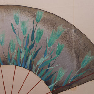 20th Century Japanese Screen, Birds and Flowers Scatted Fans Screen - Image 21