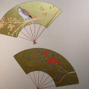 20th Century Japanese Screen, Birds and Flowers Scatted Fans Screen - Image 13