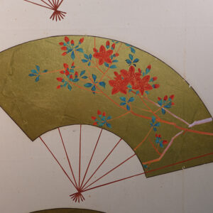 20th Century Japanese Screen, Birds and Flowers Scatted Fans Screen - Image 17