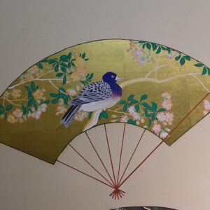 20th Century Japanese Screen, Birds and Flowers Scatted Fans Screen - Image 3