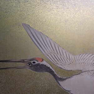 19th Century Japanese Screen, Crane Above Waves - Image 4
