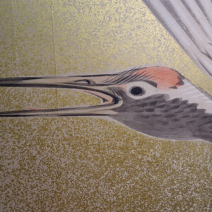 19th Century Japanese Screen, Crane Above Waves - Image 5