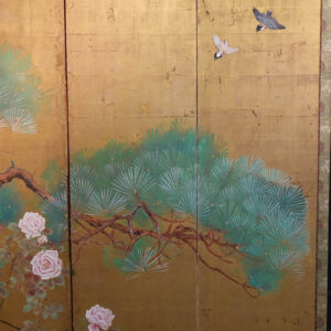 Meiji Era Japanese Gilt Screen, Forever Spring - Image 3