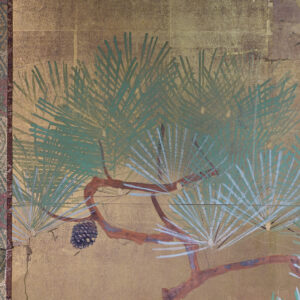 Meiji Era Japanese Gilt Screen, Forever Spring - Image 4